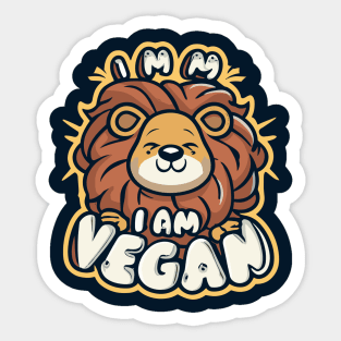 I am vegan lion Sticker